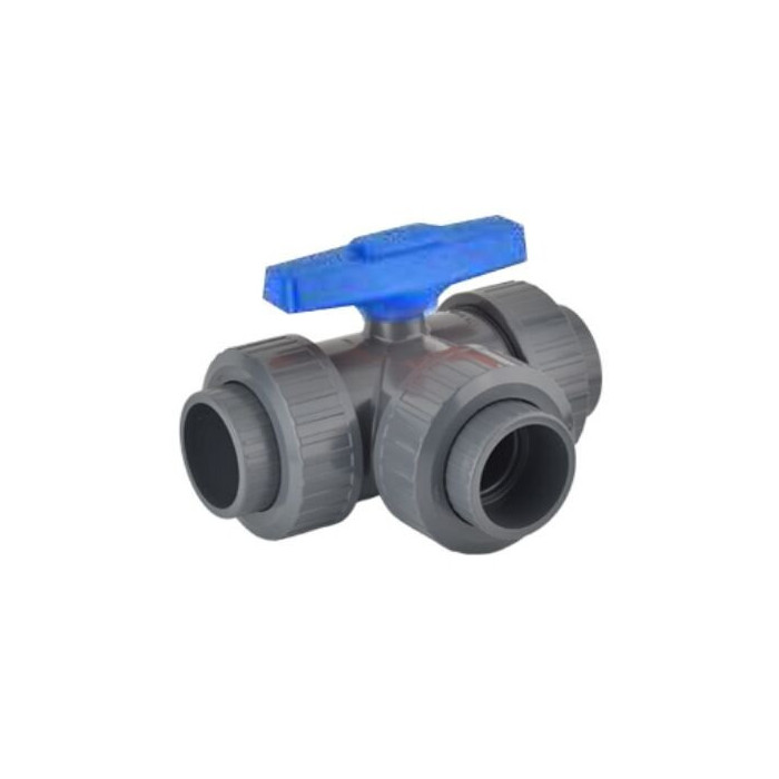 Lodveida vārsts T-veida PVC-U PİMTAŞ 50 mm (PN16), ūdensizturīgs