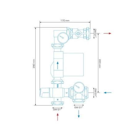 Underfloor heating mixing unit AFRISO
