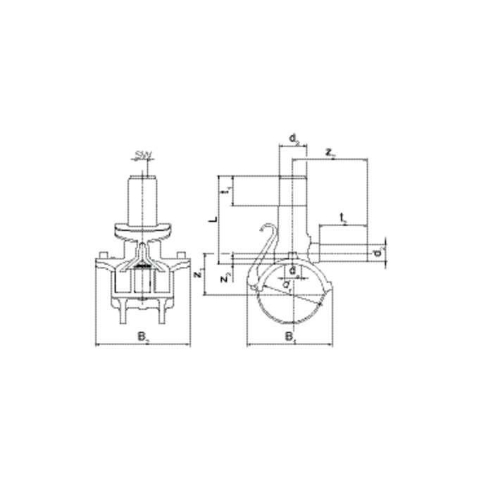 Ātri uzstādāms seglu griezums FRIATEC DAA 40/20, PN16