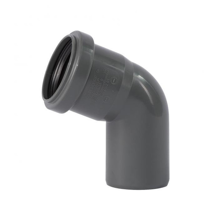Internal sewage elbow WAVIN Optima 50 x 67°, gray