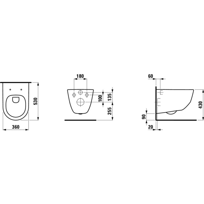 Скрытая рама для унитаза LAUFEN 4 в 1, хромированная + подвесной унитаз LAUFEN Pro Rimless с крышкой SLIM Slowclose