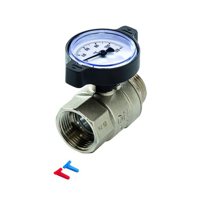 Ball valve with thermometer TECEfloor SLQ