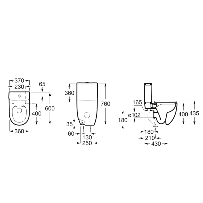 Sisseehitatud seade ROCA Meridian Compact Rimless