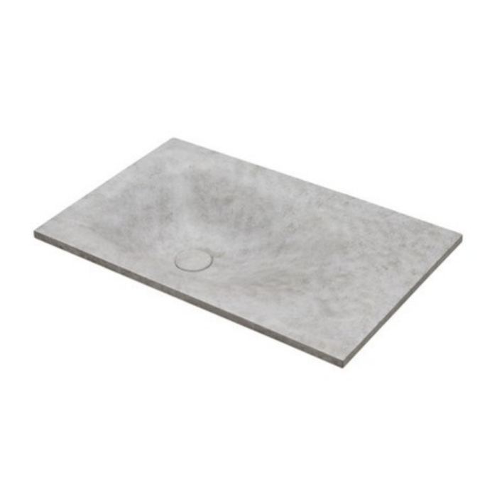 Valamu on paigaldatud mööblile VITRAZ 810 x 457 mm, tsement suledes