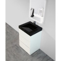 Mööblile on paigaldatud valamu VITRAZ 610 x 559 mm, must marmor