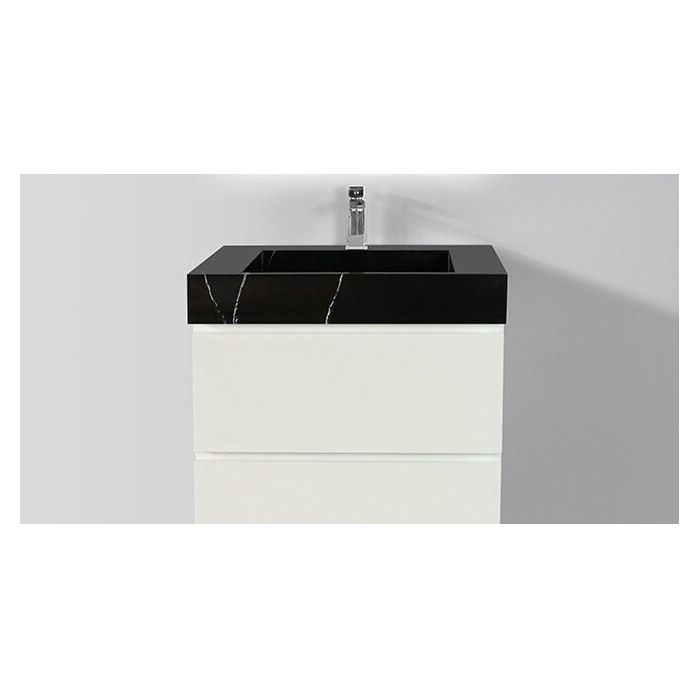 Washbasin is installed on the furniture VITRAZ 610 x 559 mm, black marble