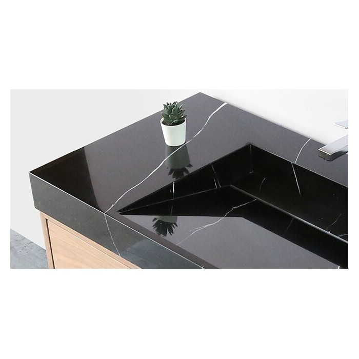 Praustuvas montuojamas ant baldo VITRAZ 1220 x 559 mm, juodo marmuro