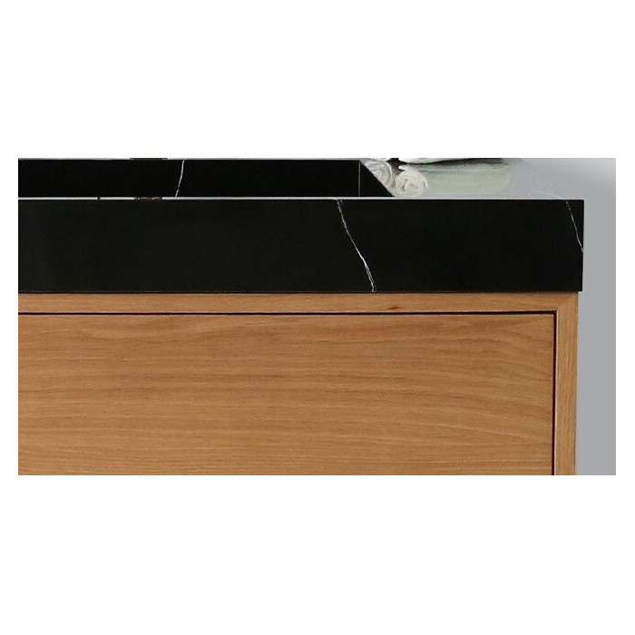 The washbasin is mounted on the furniture VITRAZ 914 x 559 mm, black marble