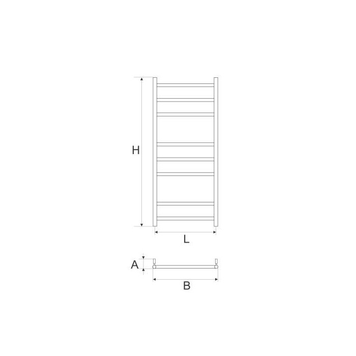 Nerūsējošā tērauda žāvētājs-kāpnes WELLMER Plain 1000-8