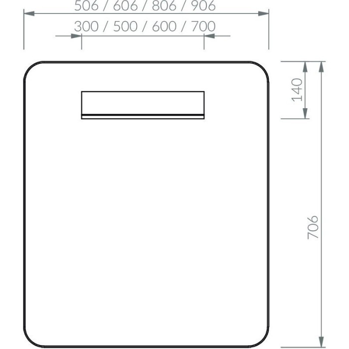 Spogulis RAVAK STRIP I 500x700 melnas LED lāpstas