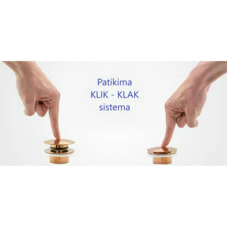 Apakšējais vārsts LUXURY Noklikšķiniet uz Clack universāls, balts
