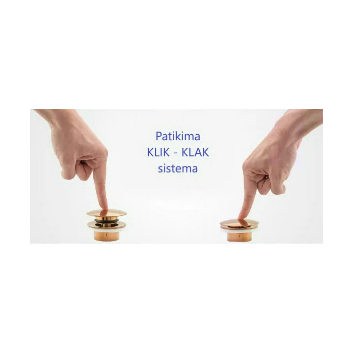 Izlietnes sifons ir apakšējais vārsts Click Clack komplekts LUXURY P1 universāls, zelts