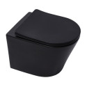 Suspended toilet SAT Infinitio Compact Rimless with Slim Slow close lid, black-matte