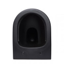 Подвесной унитаз SAT Infinitio Compact Rimless with Slim Slow close lid, черный-матовый