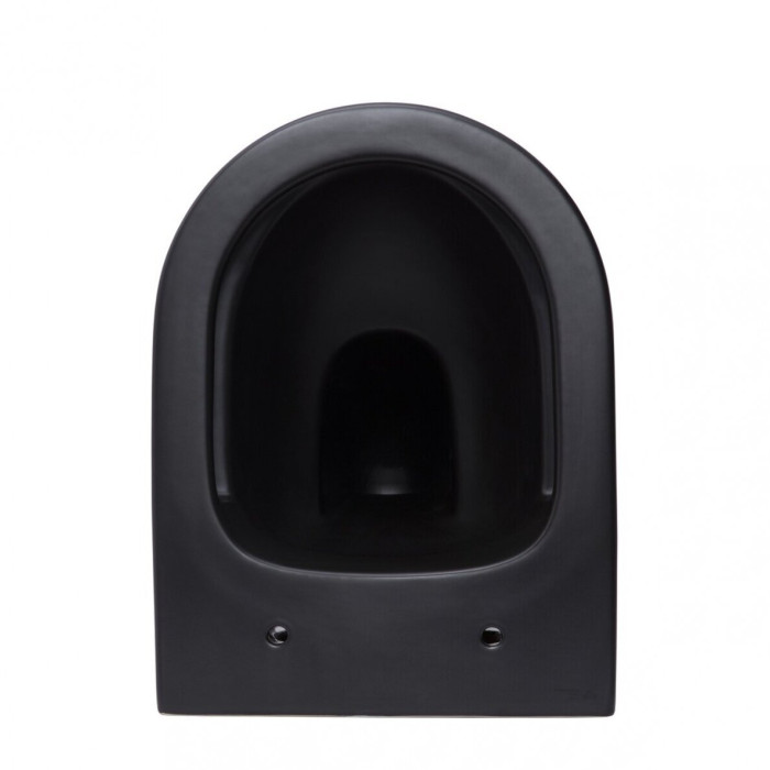 Suspended toilet SAT Infinitio Compact Rimless with Slim Slow close lid, black-matte