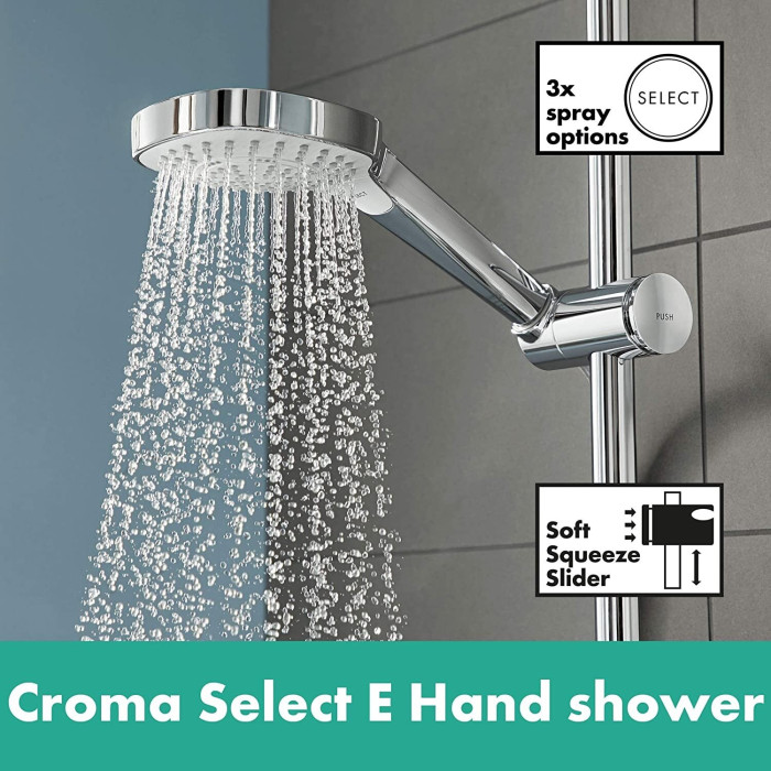 Termostatinė lietaus dušo sistema HANSGROHE Croma E Showerpipe 280 1 jet, 27630000