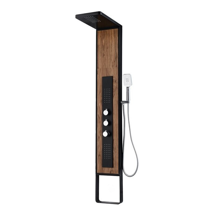 Roostevabast terasest dušipaneel MEPAshower Wood 718 termostaatsegistiga