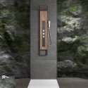 Nerūsējošā tērauda dušas panelis MEPAshower Wood 718 ar termostata jaucējkrānu