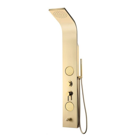 Душевая панель Nerudijanchio стальная MEPAshower Steel-Gold 717 с термостатом