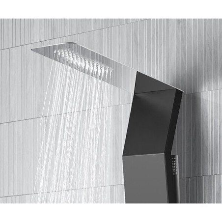 Shower panel MEPAshower Black-Al 717 with thermostatic mixer