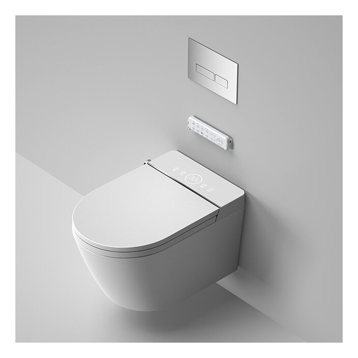 Suspended toilet with bidet function Rimless with seat and lid