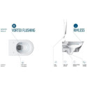 Rippuv tualettruum CATALANO Sphere Rimless Slim Slow suletava kaanega, must-matt