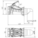 Check valve for drains with fastening KARMAT DN 50, angular