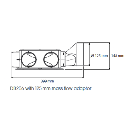 Oro paskirstymo kolektorius UBBINK Air Excellent DBOX 200 Dn 125 - 6 x Dn 75