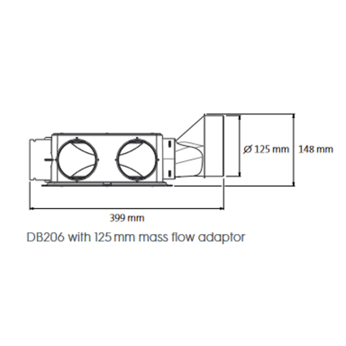 Air distribution manifold UBBINK Air Excellent DBOX 200 Dn 125 - 6 x Dn 75