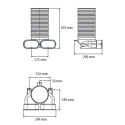 Коробка диффузора 90° UBBINK Air Excellent Dn 125 - 2 x Dn 100 x 50