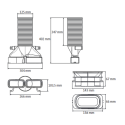 Difuusori kast 180° UBBINK Air Excellent Dn 125 - 2 x Dn 100 x 50