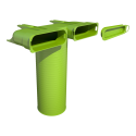 Difuzora kārba 90° UBBINK Air Excellent Dn 125 - 2 x Dn 140 x 50 mm
