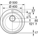 Tektonito plautuvė FRANKE Sirius Single 1, 50 cm, smėlio plunksnos