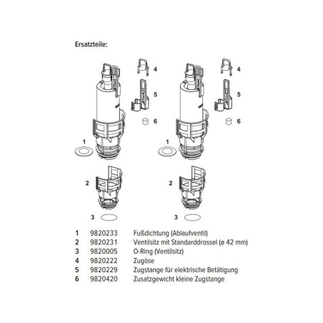 Клапан для опускания застеночного бака TECEprofil
