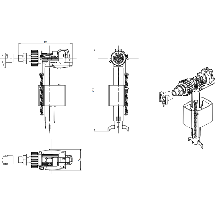 Pre-tank filling valve TECE F10