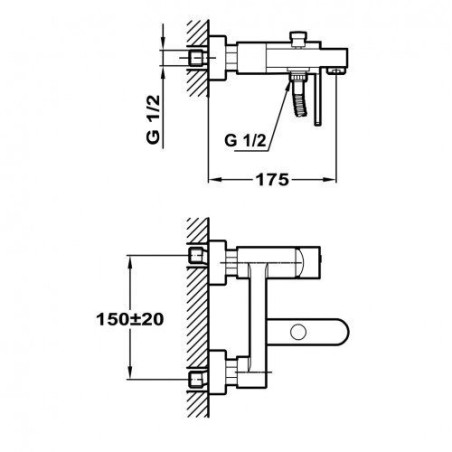 Vonios - dušo maišytuvas TEKA Aura, chromuotas