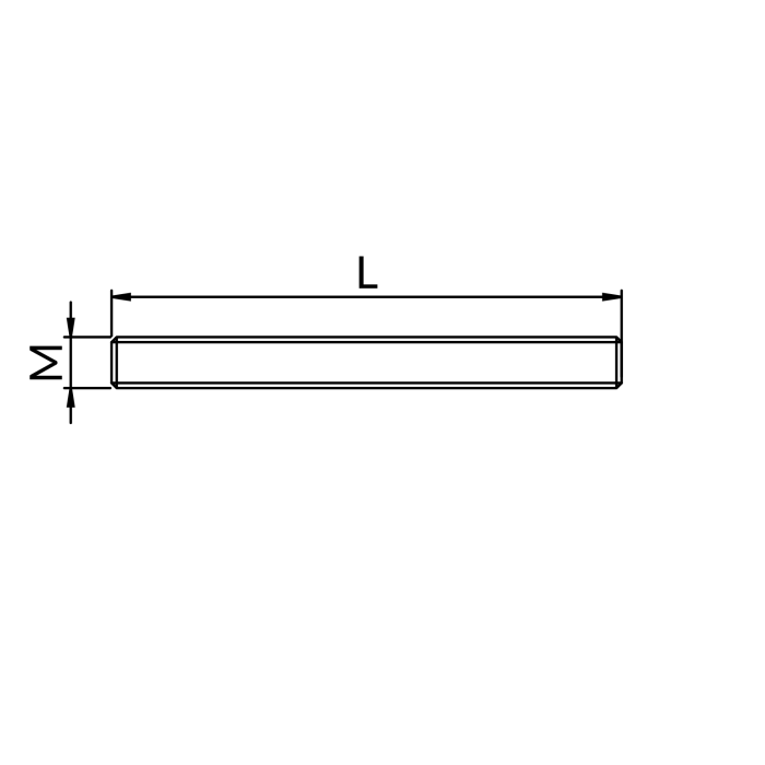 Резьбовой стержень NICZUK M12 x 1000 мм (8,8) DIN 975, ZN