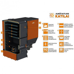 Universāls granulu katls AUKŠTAITIJOS BOILERS Agro Max 100/70 kW