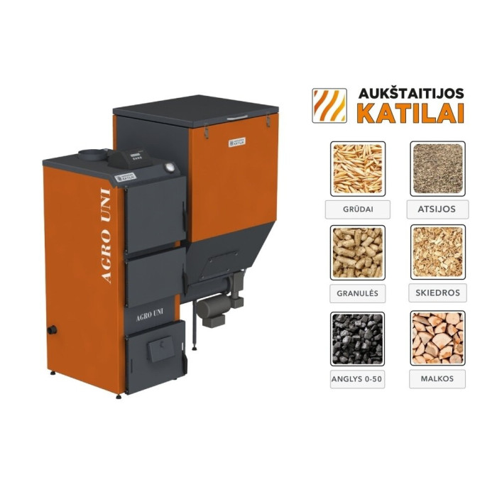 Universāls granulu katls AUKŠTAITIJOS KATILAI Agro Uni 20 kW