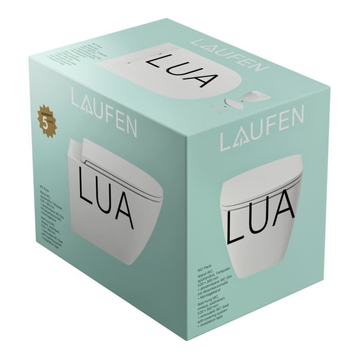 LAUFEN Lua Rimless - это тонкий чехол SoftClose