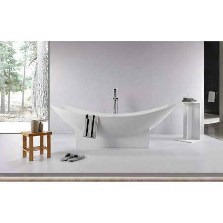 Каменная ваннаTUB MEPA Modern 200 x 90 см с белым матовым сифоном