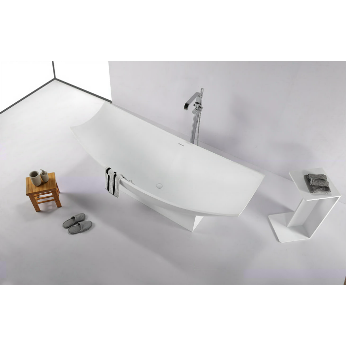 Каменная ваннаTUB MEPA Modern 200 x 90 см с белым матовым сифоном