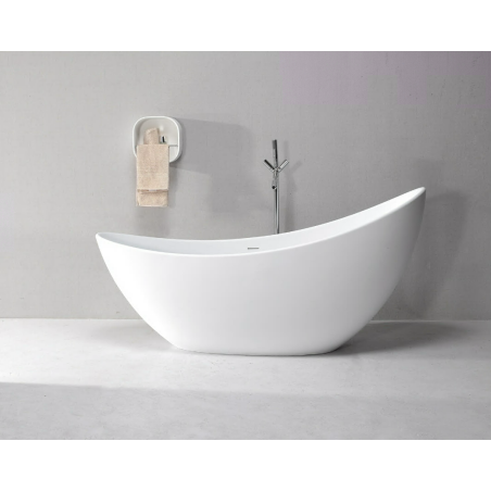 Stone bathTUB MEPA Artic 190 x 77 cm with white matte siphon