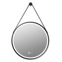 Mirror ornament is LED shelling MEPA Round 60 x 60 cm, with black-matte frame