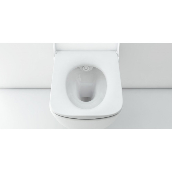 Suspended toilet with bidet function TECEone Rimless with seat and lid
