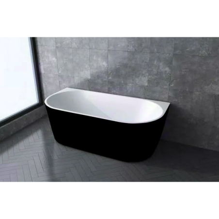 Acrylic bathTUB MEPA Free back slim Matt-black, 170 x 80 cm, (Transfusion is a siphon cap feather for optional)