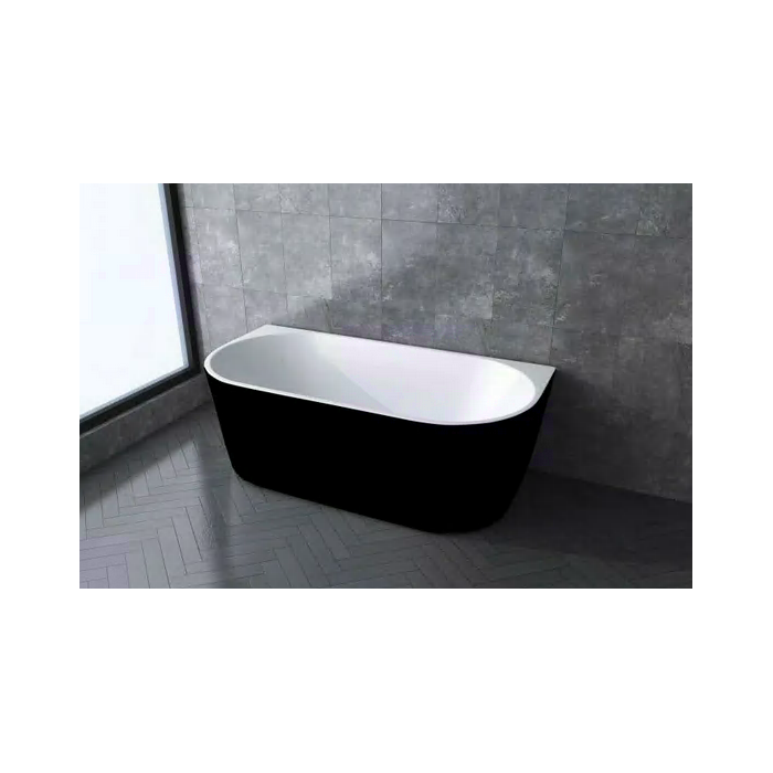 AkrüülvannTUB MEPA Free back slim Matt-black, 170 x 80 cm, (Transfusioon on valikuliselt sifoonkorgi sulg)