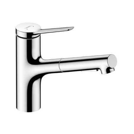 Köögi (valamu) kraan sissetõmmatava voolikuga HANSGROHE Zesis M33, kroomitud, 74800000