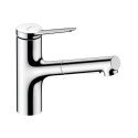 Kitchen (sink) faucet with retractable hose HANSGROHE Zesis M33, chrome plated, 74800000