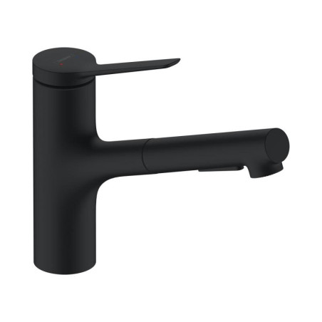 Köögi (valamu) kraan sissetõmmatava voolikuga HANSGROHE Zesis M33, must-matt, 74800670